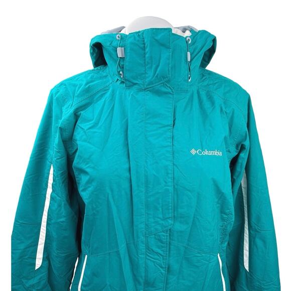 Columbia Interchange Blue Zip Up Hooded Hoodie Windbreaker Rain Coat Jacket Sz M - Picture 3 of 6